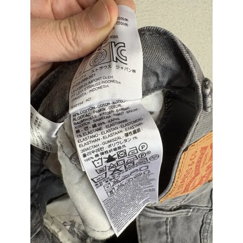 Levis 511 Jeans Mens 30x30 Gray Slim Fit Wash Stretch Denim Emo Grunge Skater